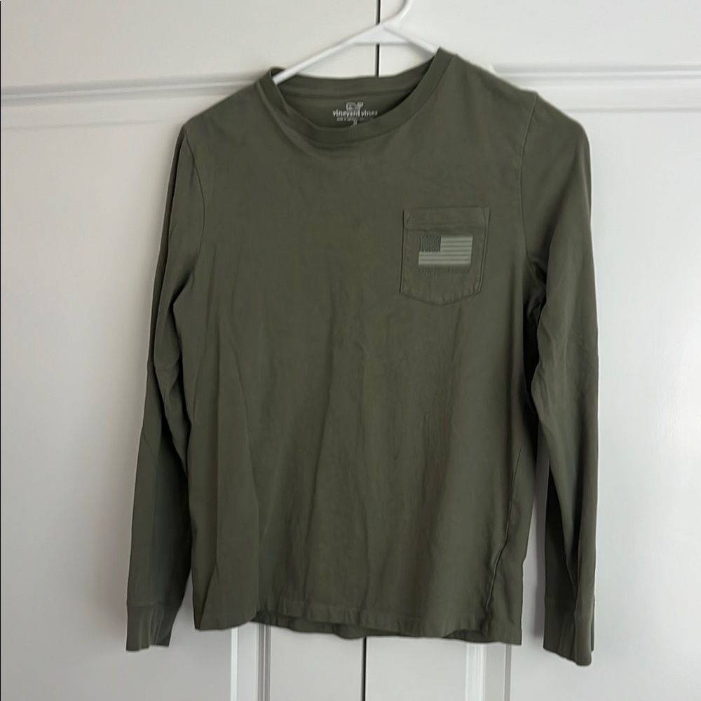 Vineyard Vines Olive Long Sleeve Tee